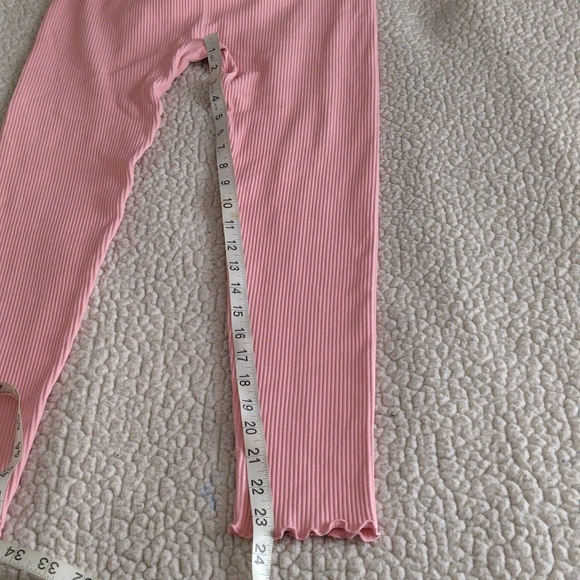 Nux Size Medium Pink Ribbed Ruffle Hem Leggings - Picture 5 of 11